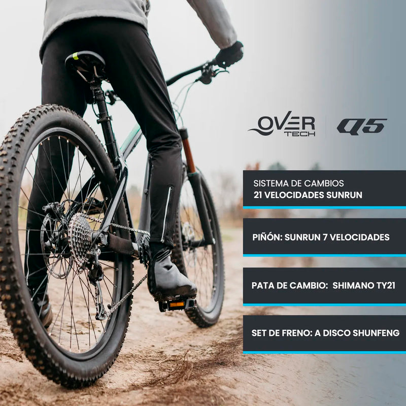 Bicicleta de Montaña Overtech R29 Q5 21v Freno de disco Shimano 12x