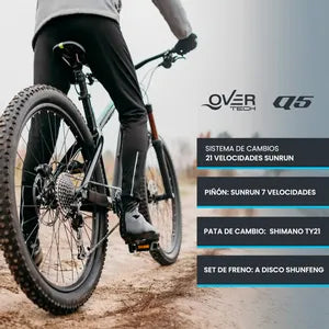 Bicicleta Mountain Bike Overtech Q5 R29 Talle M