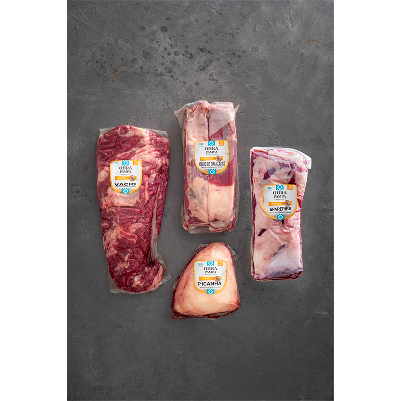 Caja Parrillera Premium 4 Cortes – 4,9 kg: Picaña, Pulpón, Asado y Spareribs