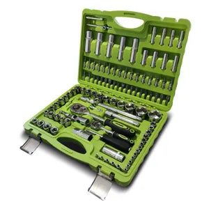 Set Juego de Tubos Llaves y Puntas 108 Piezas Kroner Cromo Vanadio Profesional
