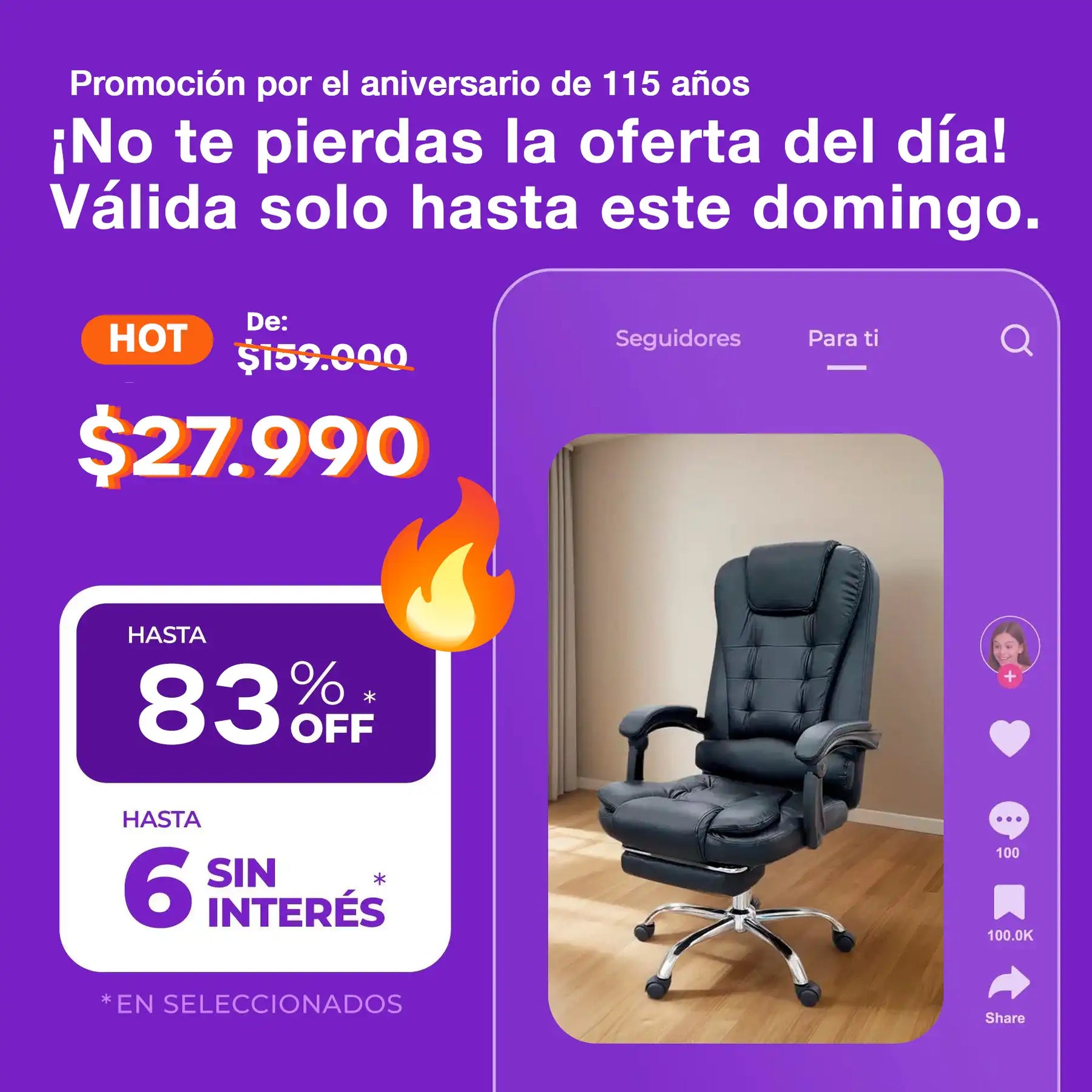 Silla De Oficina Masajeador Presidencial Stephan - Desillas Color Negro