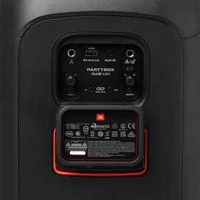 JBL Partybox Club 120, altavoz portátil para fiestas, asa plegable ergonómica, sonido JBL Pro, luces, 12 horas de batería, resistente a salpicaduras IPX4, color negro