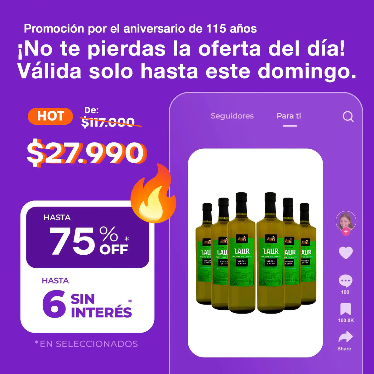 Aceite de Oliva Extra Virgen Laur 1L – Caja x6 Unidades
